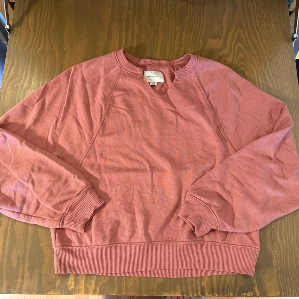 American Eagle Split Neck Pullover Sweatshirt, Du… - image 2